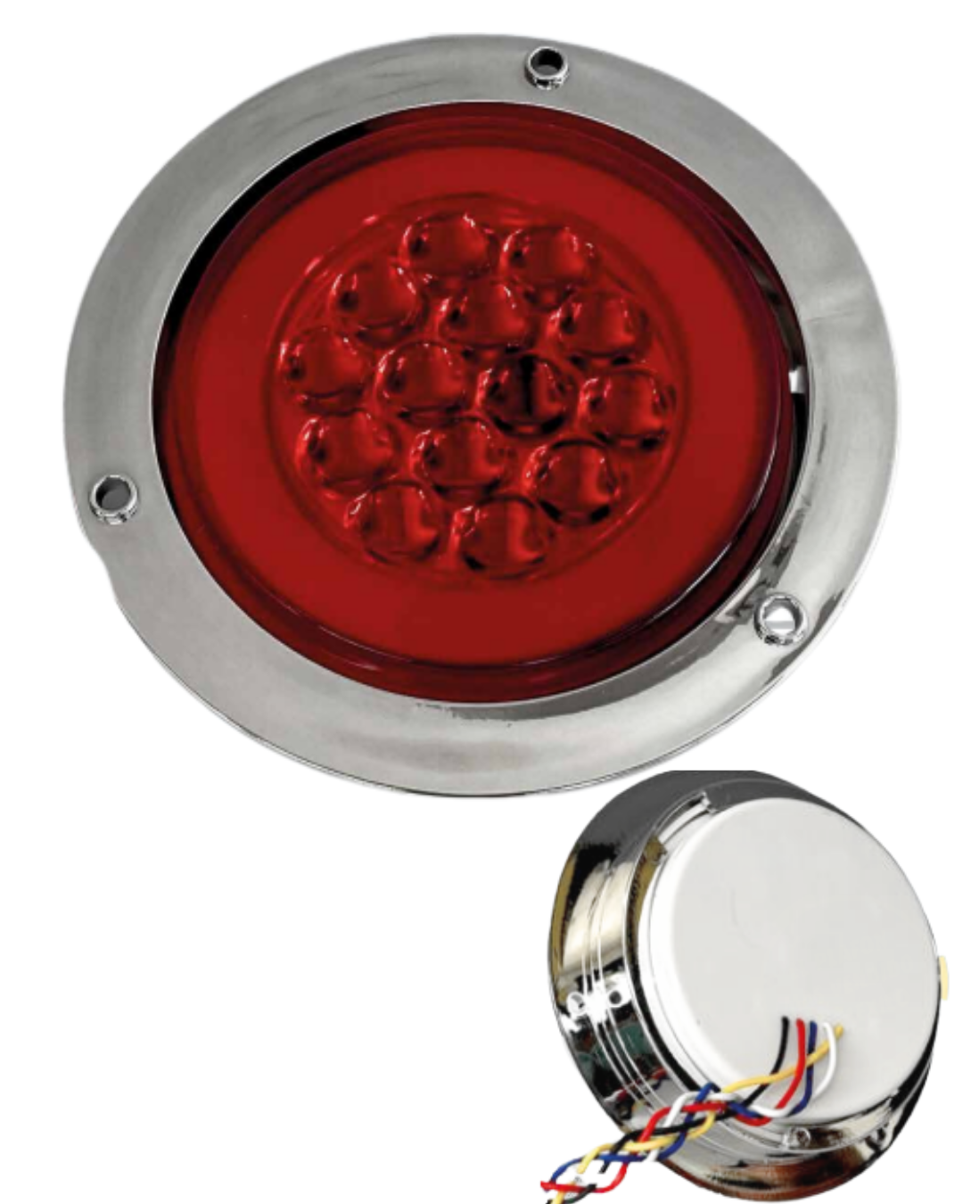Plafon redondo 14 leds rojo 12/24 v