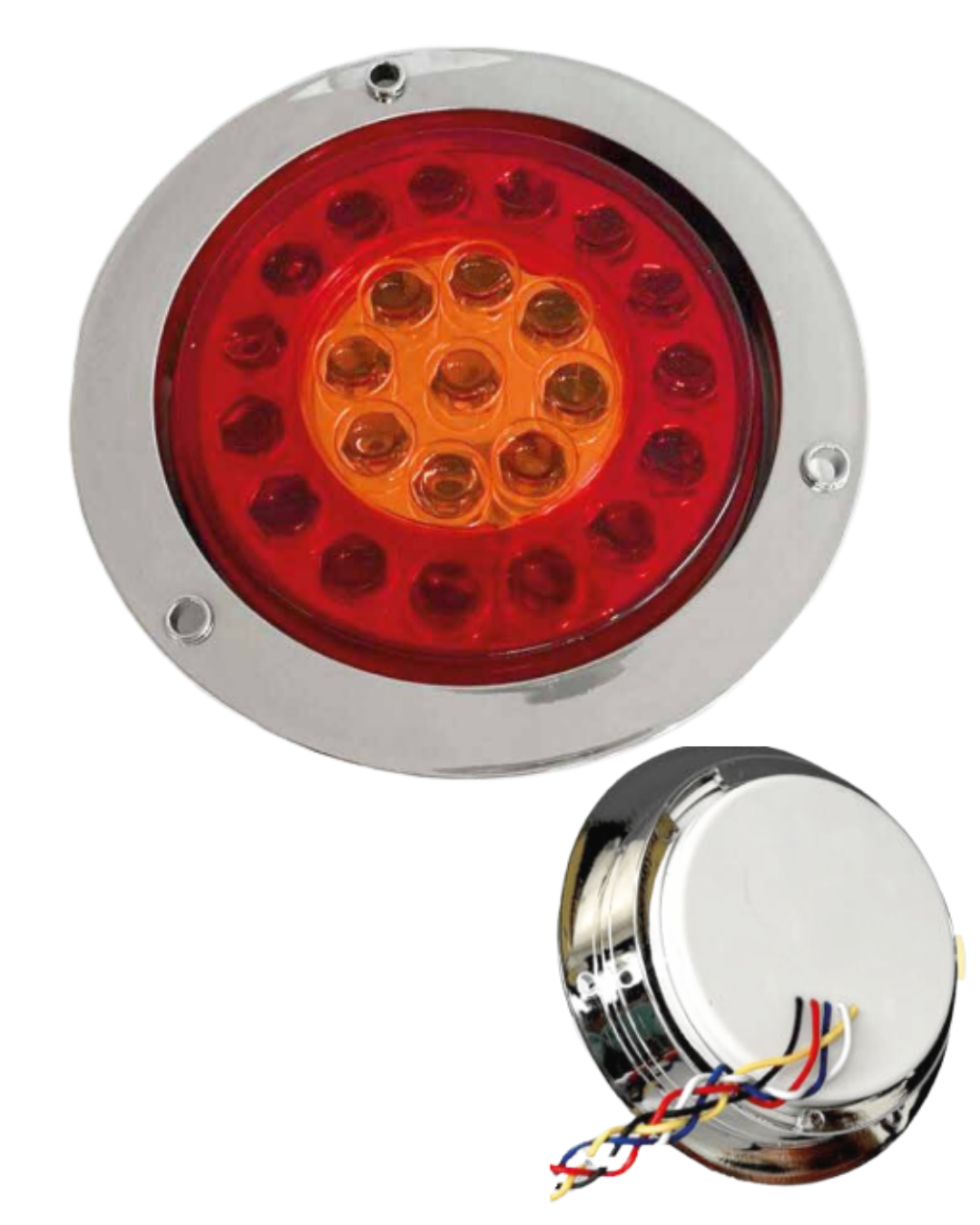 Plafon Redondo Ambar y Rojo 12/24v