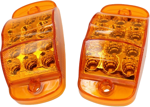 Plafón Rectangular 4 Luz Fija Y Con Estrobo  Ambar