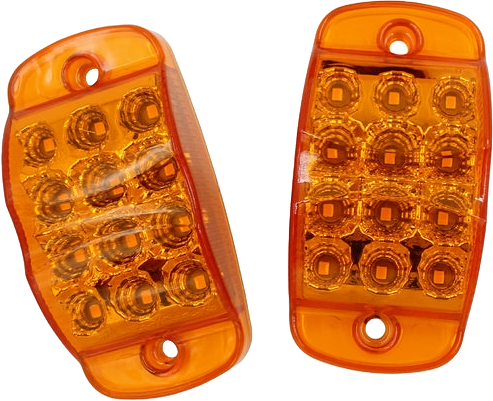 Plafón Rectangular 4 Luz Fija Y Con Estrobo  Ambar