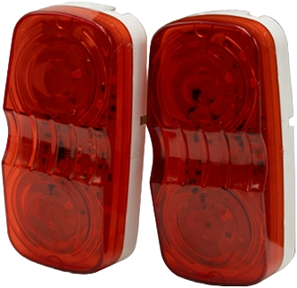 Par Plafón Rectangular 4 Multivoltaje Estrobo Rojo