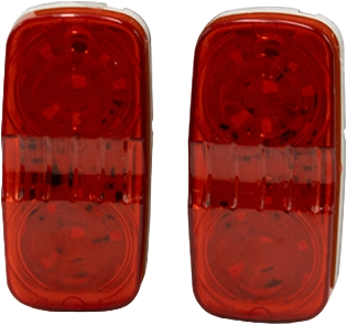 Par Plafón Rectangular 4 Multivoltaje Estrobo Rojo