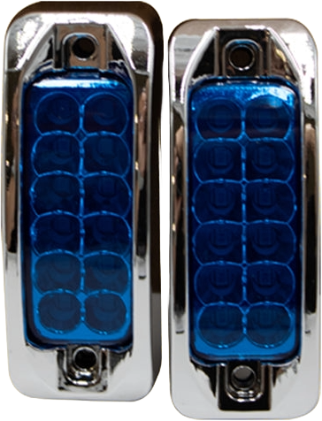 Plafón Led Rectangular 3.5¨ Con Bisel Cromo C/Estrobo Azul