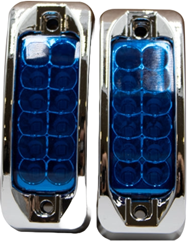 Plafón Led Rectangular 3.5¨ Con Bisel Cromo C/Estrobo Azul