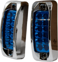 Plafón Led Rectangular 3.5¨ Con Bisel Cromo C/Estrobo Azul