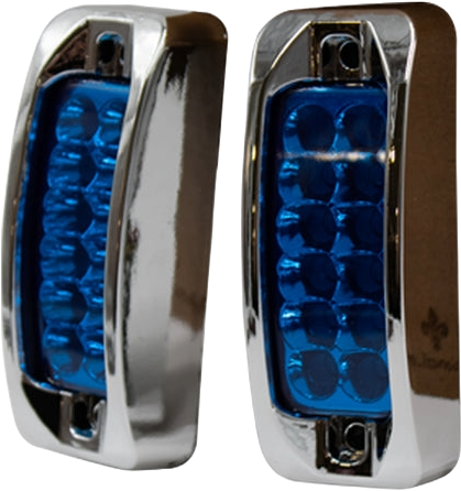 Plafón Led Rectangular 3.5¨ Con Bisel Cromo C/Estrobo Azul