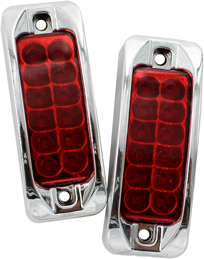 Plafón Led Rectangular 3.5¨ Con Bisel Cromo C/Estrobo Rojo