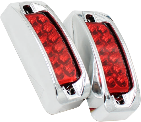 Plafón Led Rectangular 3.5¨ Con Bisel Cromo C/Estrobo Rojo