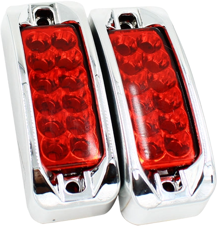 Plafón Led Rectangular 3.5¨ Con Bisel Cromo C/Estrobo Rojo