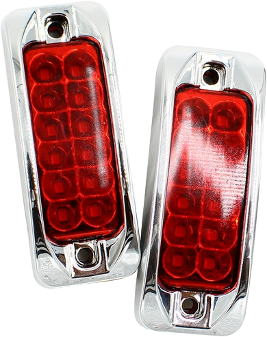 Plafón Led Rectangular 3.5¨ Con Bisel Cromo C/Estrobo Rojo