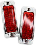 Plafón Led Rectangular 3.5¨ Con Bisel Cromo C/Estrobo Rojo