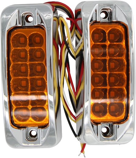 Plafon Led Rectangular 3.5¨ Con Bisel Cromo C/Estrobo Ambar