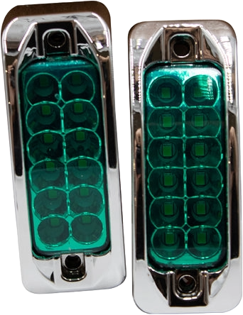 Plafón Led Rectangular 3.5¨ Con Bisel Cromo C/Estrobo Verde