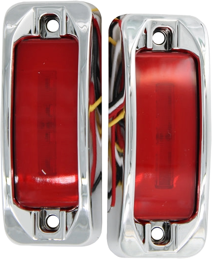 Plafon Led Rectangular 3.5¨ Con Bisel Cromo C/Estrobo Rojo