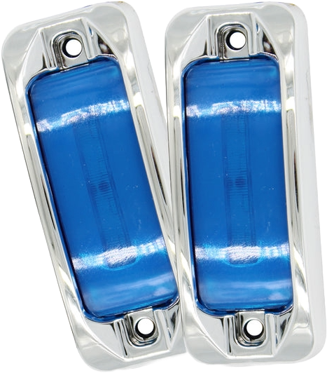 Plafon Led Rectangular 3.5¨ Con Bisel Cromo C/Estrobo Azul