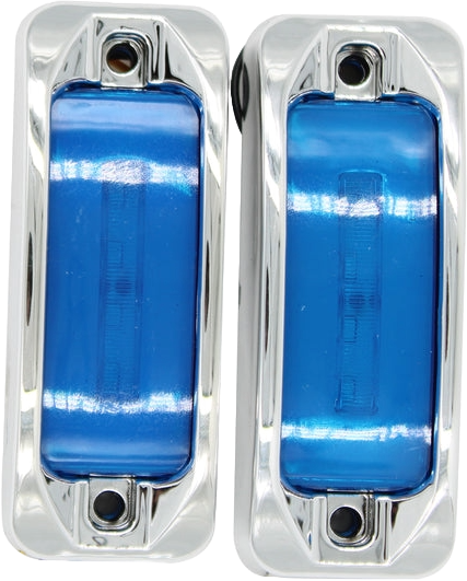 Plafon Led Rectangular 3.5¨ Con Bisel Cromo C/Estrobo Azul