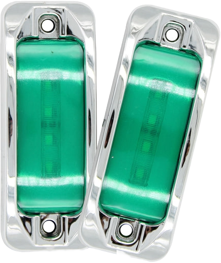 Plafon Led Rectangular 3.5¨ Con Bisel Cromo C/Estrobo Verde