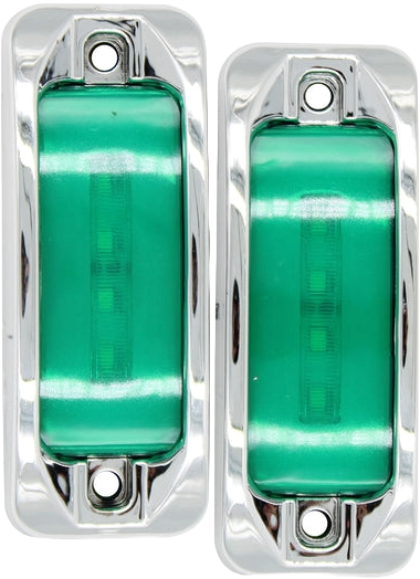 Plafon Led Rectangular 3.5¨ Con Bisel Cromo C/Estrobo Verde