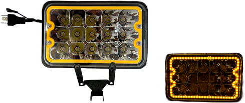 Par Faros Rectangular Hiperled, 15 Leds Con Estrobo Evo-5015
