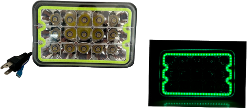 Par Faros Rectangular Hiperled, 15 Leds Con Estrobo Evo-5015