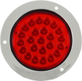 Luz trasera plafon circular 4 pulgadas cromado 24 led alta/baja /estrobo Rojo