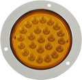 Luz trasera plafon circular 4 pulgadas cromado 24 led alta/baja /estrobo Ambar