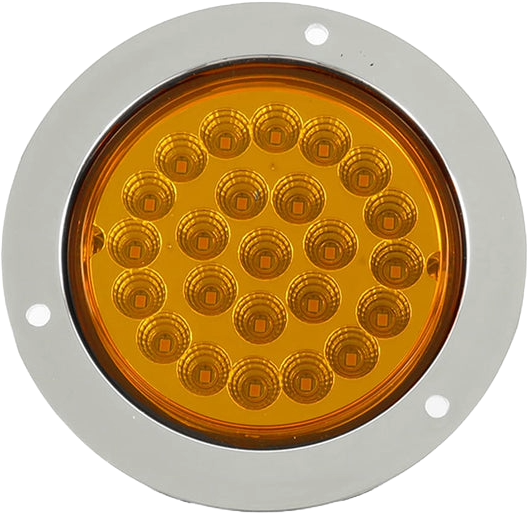 Luz trasera plafon circular 4 pulgadas cromado 24 led alta/baja /estrobo Ambar