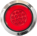 Luz trasera plafon circular 4 pulgadas cromado 14 led+gel rojo fijo /estrobo Rojo