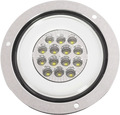 Luz trasera plafon circular 4 pulgadas cromado 14 led+gel rojo fijo /estrobo Blanco
