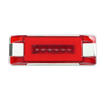 Plafon lateral 6 led c/gel tapa cromado fijo/estrobo Rojo