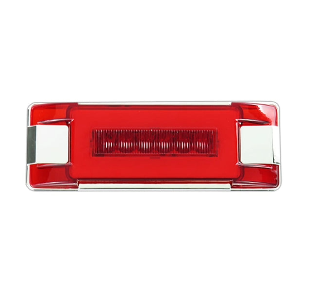 Plafon lateral 6 led c/gel tapa cromado fijo/estrobo Rojo