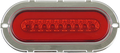 Plafon led ovalado 6 pulgadas cromado 9 led+gel fijo /estrobo Rojo