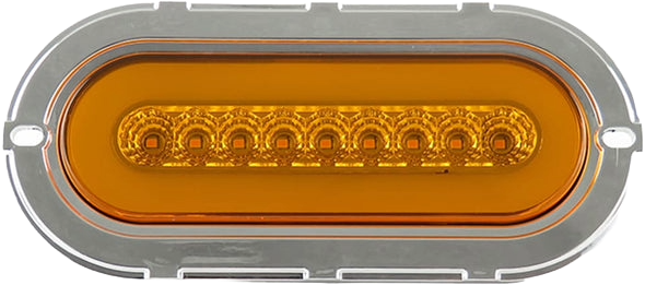 Plafon led ovalado 6 pulgadas cromado 9 led+gel fijo /estrobo Ambar