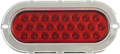 Plafon led ovalado 6 pulgadas cromado 25 led alta/baja /estrobo Rojo
