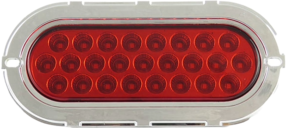 Plafon led ovalado 6 pulgadas cromado 25 led alta/baja /estrobo Rojo