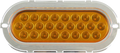 Plafon led ovalado 6 pulgadas cromado 25 led alta/baja /estrobo Ambar