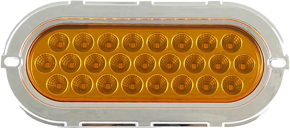 Plafon led ovalado 6 pulgadas cromado 25 led alta/baja /estrobo Ambar