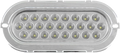 Plafon led ovalado 6 pulgadas cromado 25 led alta/baja /estrobo Blanco