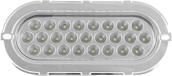 Plafon led ovalado 6 pulgadas cromado 25 led alta/baja /estrobo Blanco