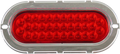 Plafon led ovalado 6 pulgadas cromado 34 led fijo /estrobo Rojo