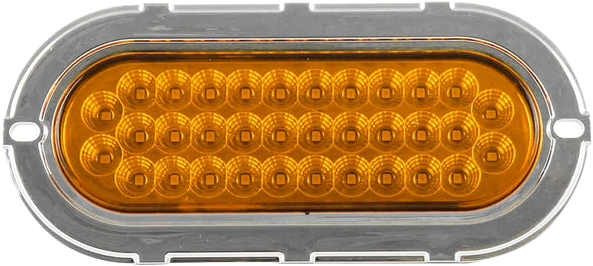 Plafon led ovalado 6 pulgadas cromado 34 led fijo /estrobo Ambar