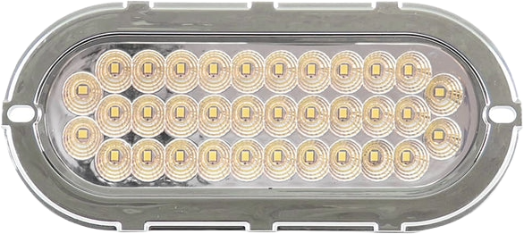 Plafon led ovalado 6 pulgadas cromado 34 led fijo /estrobo Blanco