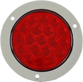 Plafon circular 4 pulgadas bisel cromado 19 led luz fija y estrobo 12-24v Rojo