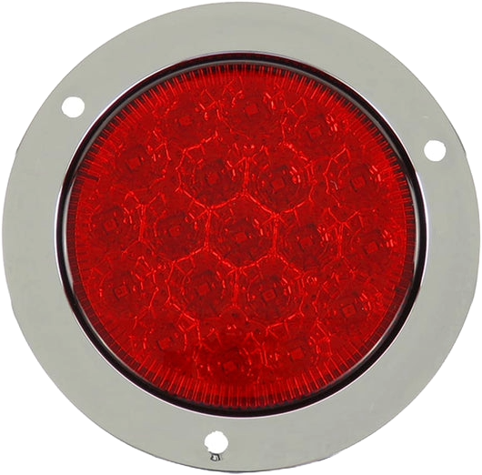 Plafon circular 4 pulgadas bisel cromado 19 led luz fija y estrobo 12-24v Rojo