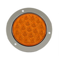 Plafon circular 4 pulgadas bisel cromado 19 led luz fija y estrobo 12-24v Ambar