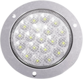 Plafon circular 4 pulgadas bisel cromado 19 led luz fija y estrobo 12-24v Blanco