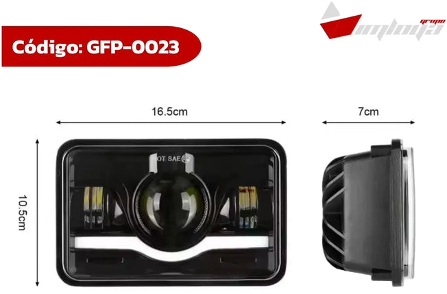 Faro principal 5 Pulgadas 3 led luz blanca alta, luz baja y DRL 12-24v (pieza)