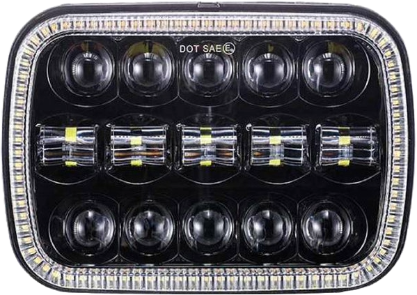 Faro principal 7 Pulgadas 15 led luz blanca alta, baja, DRL, direccionales 12-24v (pieza)
