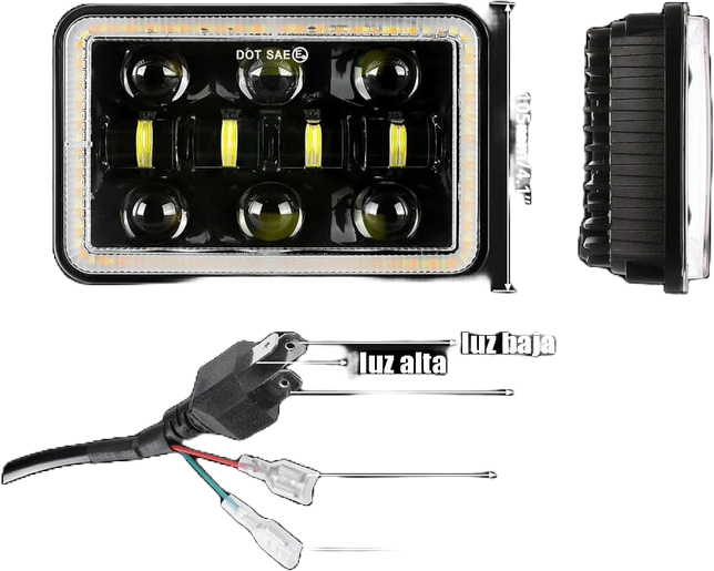 Faro principal 5 Pulgadas 10 led luz blanca alta, baja, DRL, direccionales 12-24v (pieza)