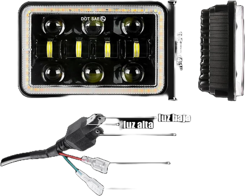 Faro principal 5 Pulgadas 10 led luz blanca alta, baja, DRL, direccionales 12-24v (pieza)